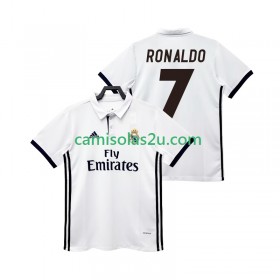Camisolas de futebol Real Madrid CRISTIANO RONALDO 7 2017 Retro Equipamento Principal 2018 Manga Curta